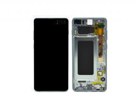 LCD+Touch screen Samsung G975F S10 Plus baltas (white) originalas